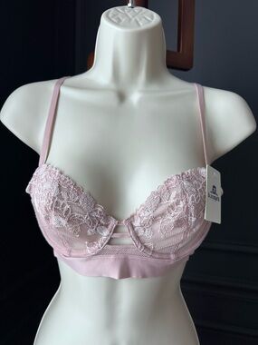 B.tempt’d Delicate underwire Lace Light Pink Bralette 32C